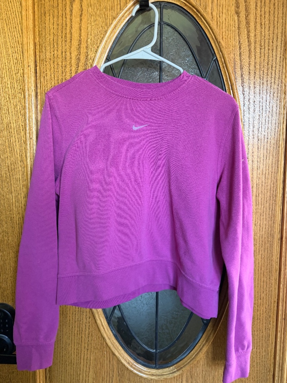 Nike pink cropped sweatshirt Size M